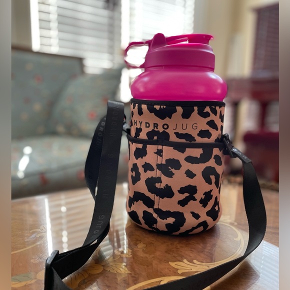 HydroJug Dining Hydrojug With Sleeve Straw A Set Pink With Brown